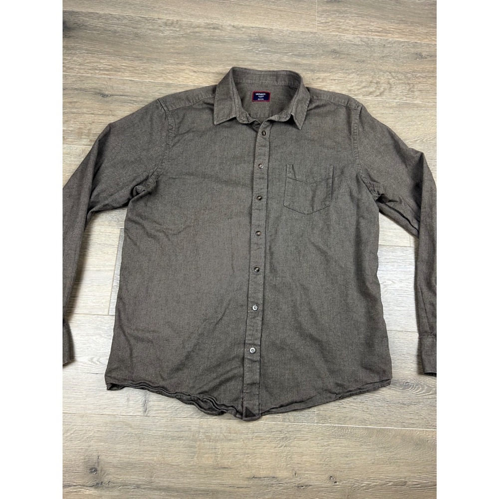 UNTUCKit Mens XL Tall Fit Brown Cotton Twill Long Sleeve Button Down Shirt